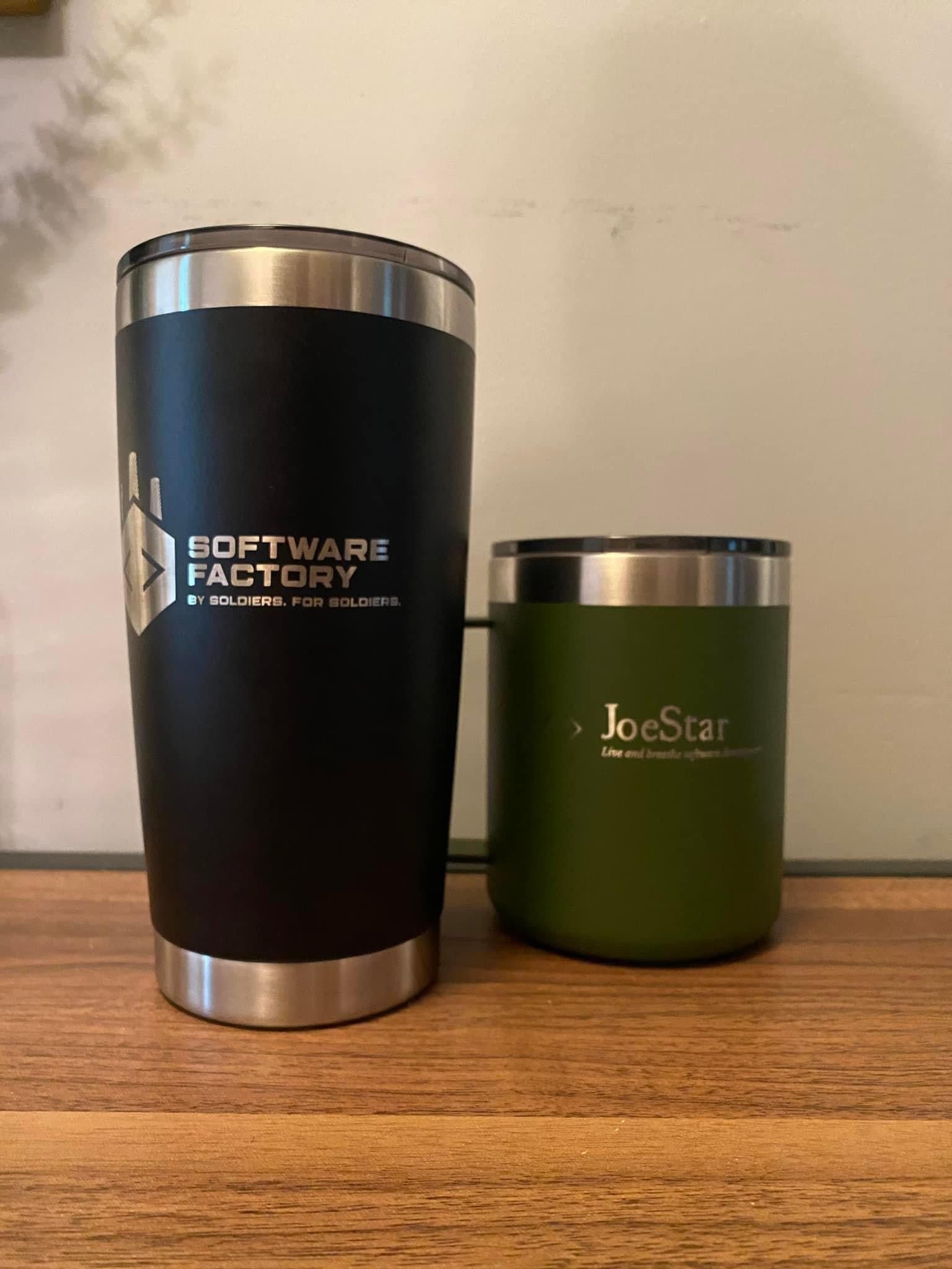 Laser engraved stainless steel tumblers