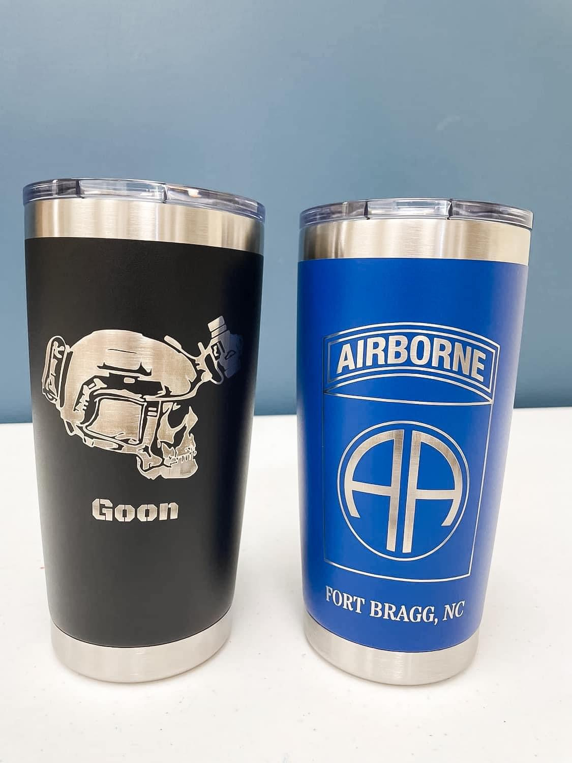 Military engraved tumblers